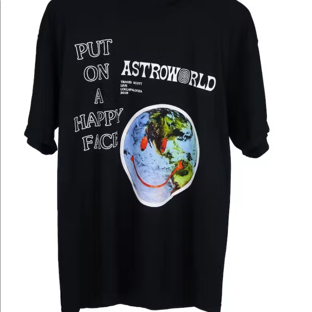 Travis Scott Astroworld Lollapalooza Smiley World Tee